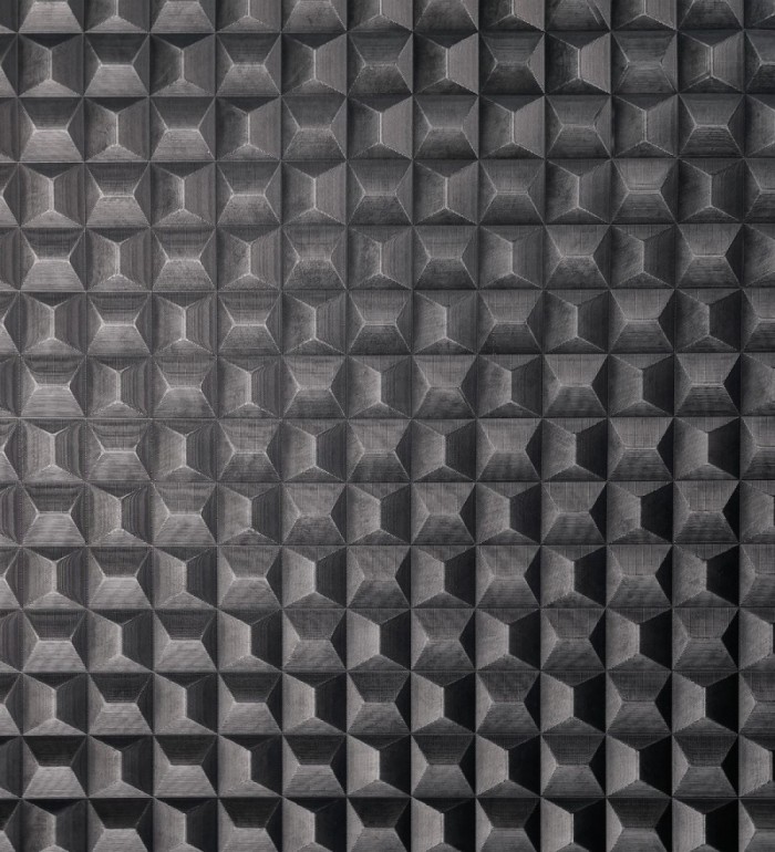 Papel pintado de cubos 3 d con textura acero cepillado color negro - Barret Dimension 683651