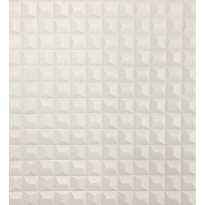 Papel pintado de cubos 3 d con textura acero cepillado color blanco roto - Barret Dimension 683652