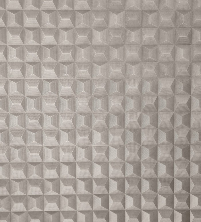 Papel pintado de cubos 3 d con textura acero cepillado color gris visón - Barret Dimension 683653