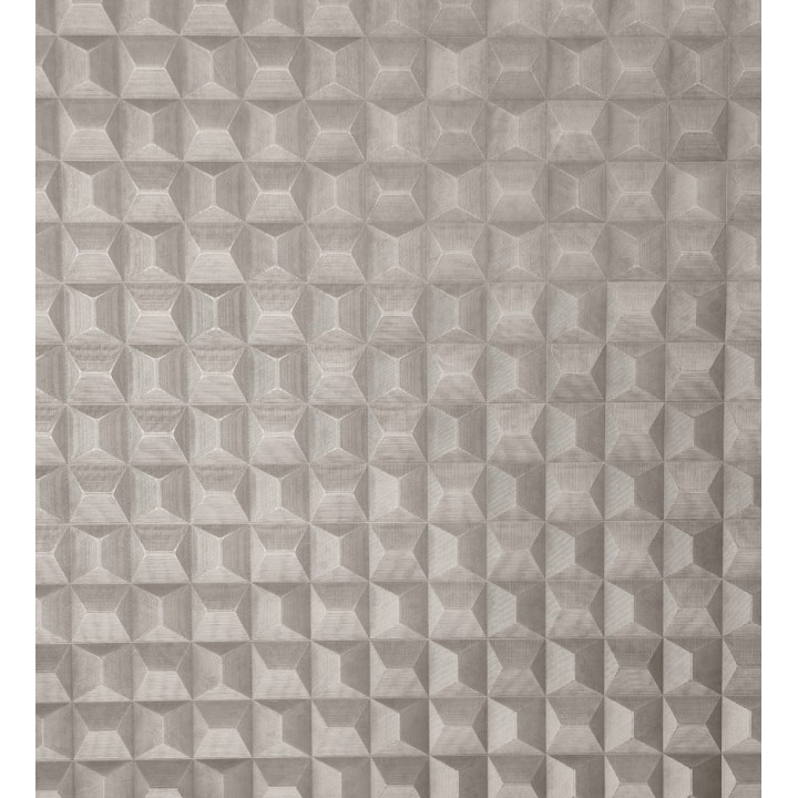 Papel pintado de cubos 3 d con textura acero cepillado color gris visón - Barret Dimension 683653