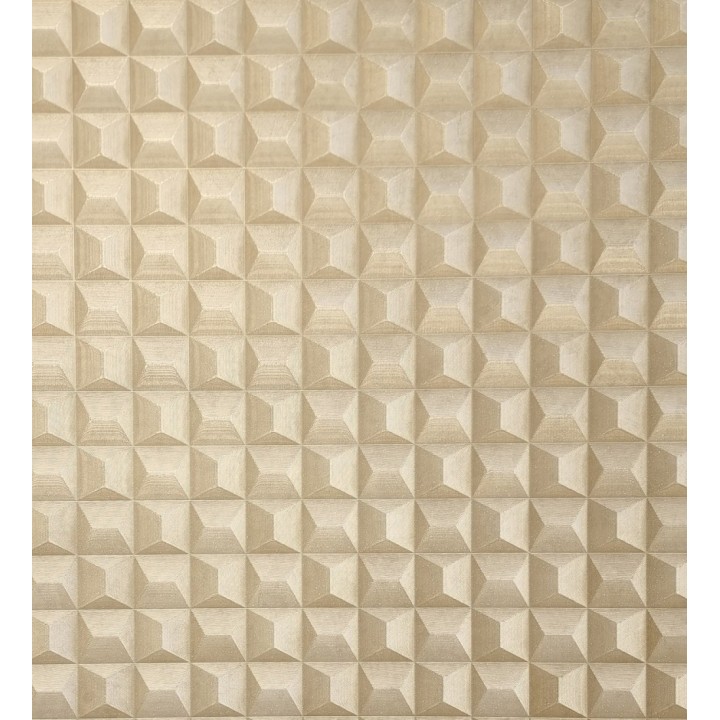 Papel pintado de cubos 3 d con textura acero cepillado color dorado - Barret Dimension 683654