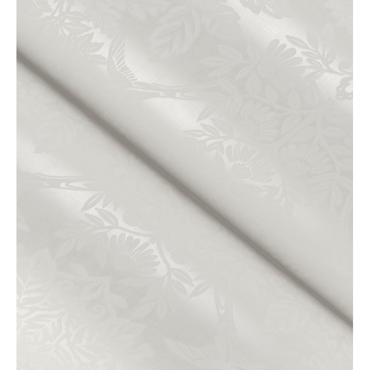 Papel pintado damasco artístico con flores y pájaros fondo nácar blanco - Charlotte Heritage 683663