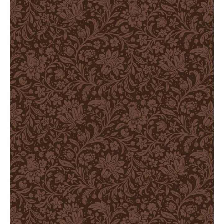 Papel pintado floral con hojas estilo vintage fondo rojo burdeos - Waverly Ornate 683666