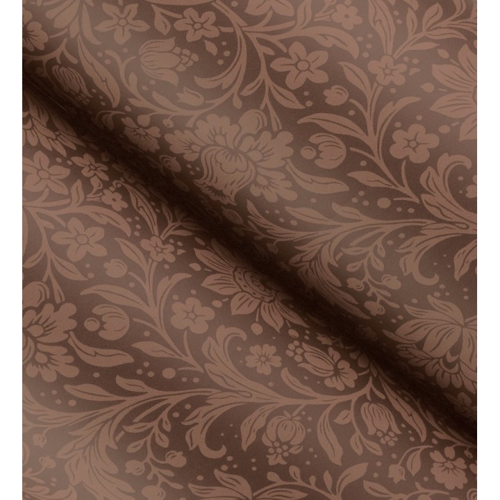 Papel pintado floral con hojas estilo vintage fondo rojo burdeos - Waverly Ornate 683666