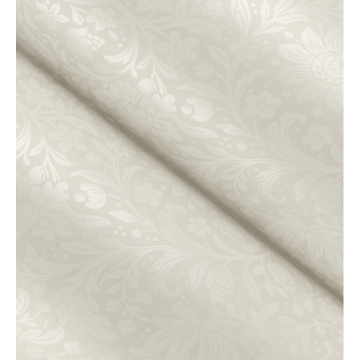 Papel pintado floral con hojas estilo vintage fondo nácar beige claro - Waverly Ornate 683668