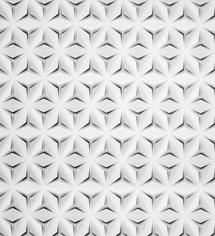 Papel pintado geométrico moderno en blanco - Dalton Metrix 126320