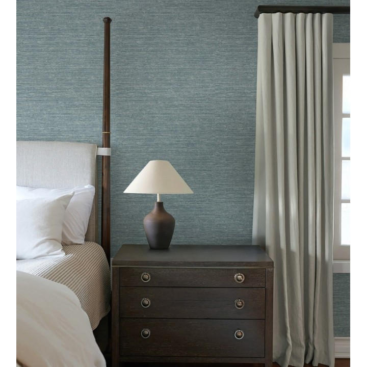 Papel pintado textura mixta lino y seda tonos azules - Basilea Linen 683687