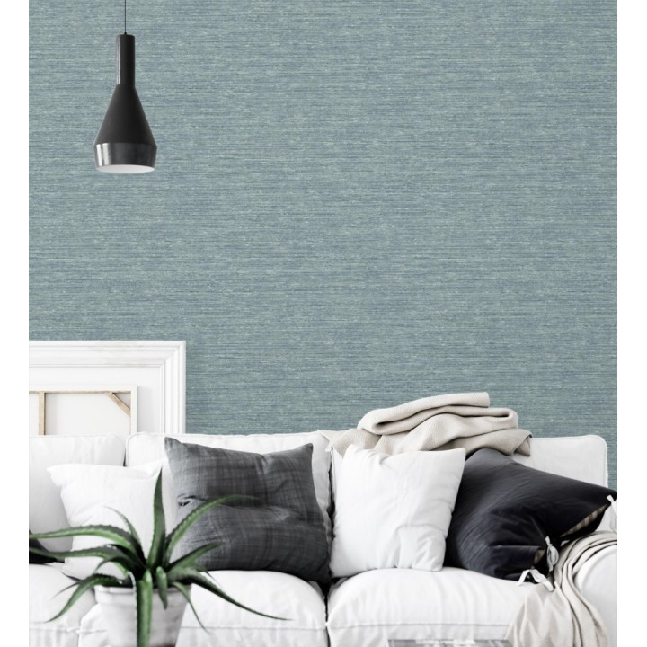 Papel pintado textura mixta lino y seda tonos azules - Basilea Linen 683687
