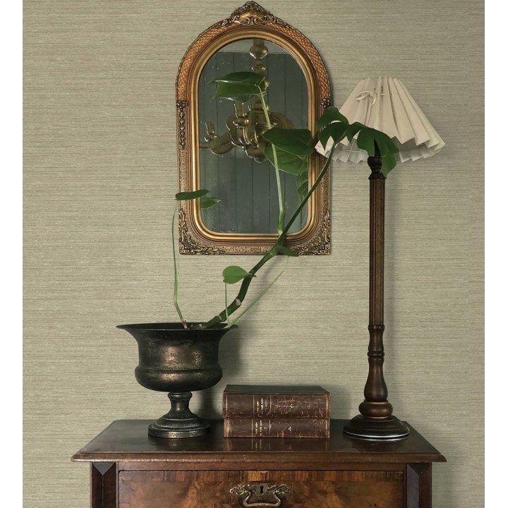 Papel pintado textura mixta lino y seda beige arena - Basilea Linen 683689