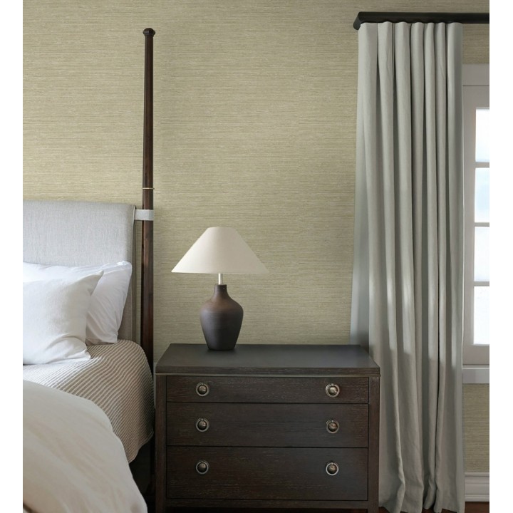 Papel pintado textura mixta lino y seda beige arena - Basilea Linen 683689