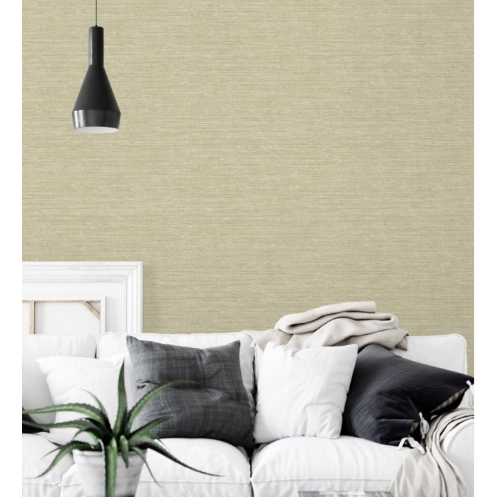 Papel pintado textura mixta lino y seda beige arena - Basilea Linen 683689
