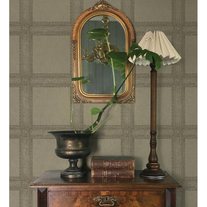 Papel pintado de cuadros de madera con textura tallada estilo inglés - Kensington Panelled 683696