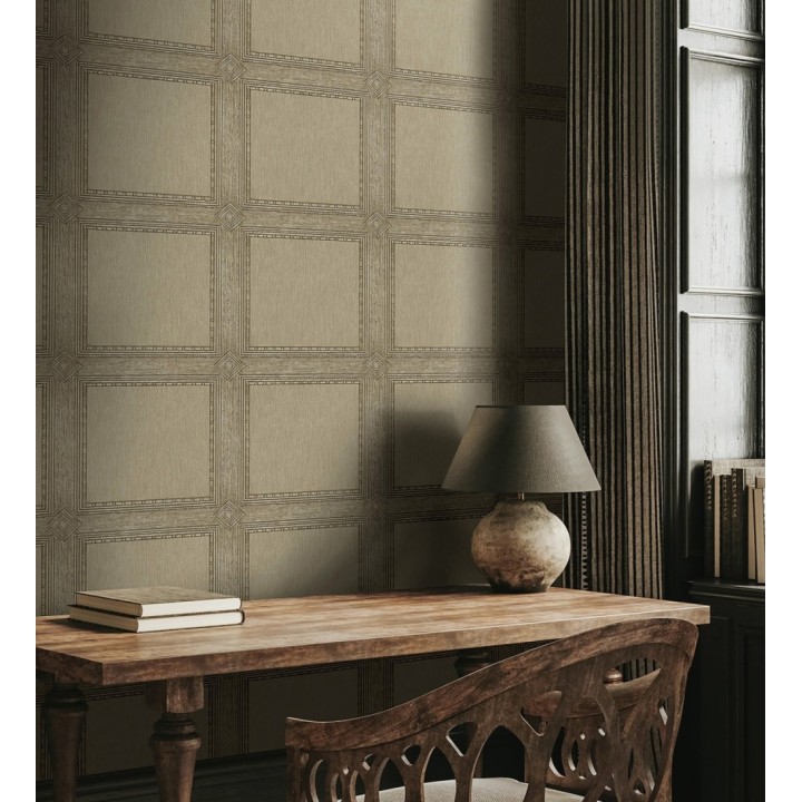 Papel pintado de cuadros de madera con textura tallada estilo inglés - Kensington Panelled 683696