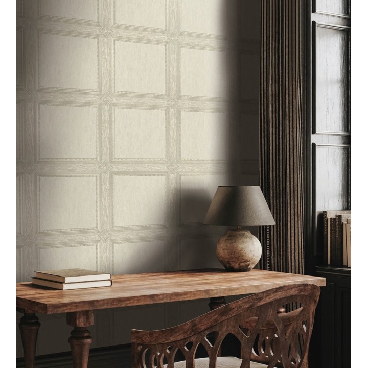 Papel pintado de cuadros de madera con textura tallada estilo inglés - Kensington Panelled 683697