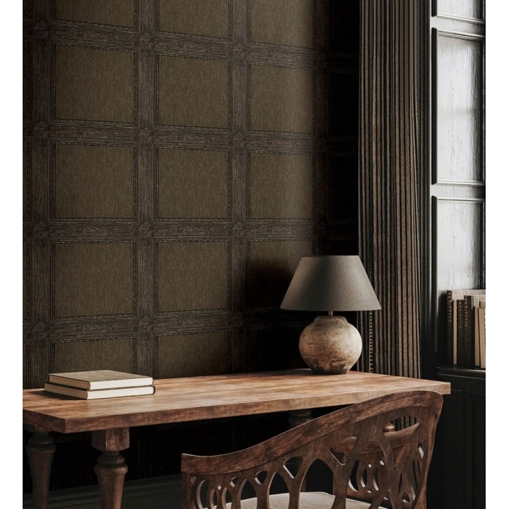 Papel pintado de cuadros de madera con textura tallada estilo inglés - Kensington Panelled 683698
