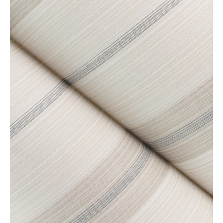 Papel pintado de rayas efecto lino natural texturado color gris visón - Clarendon Lined 683700