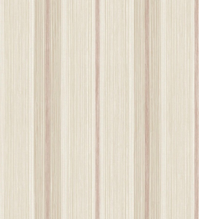 Papel pintado de rayas efecto lino natural texturado color terracota - Clarendon Lined 683702