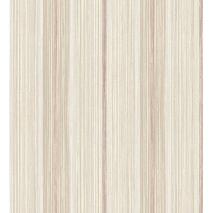 Papel pintado de rayas efecto lino natural texturado color terracota - Clarendon Lined 683702
