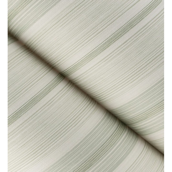 Papel pintado de rayas efecto lino natural texturado en color verde - Clarendon Lined 683703