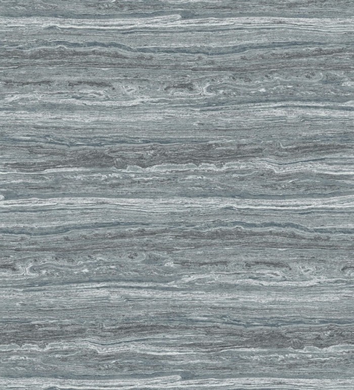 Papel pintado mármol travertino con vetas tonos azul plomo - Carrara Travertine 683706