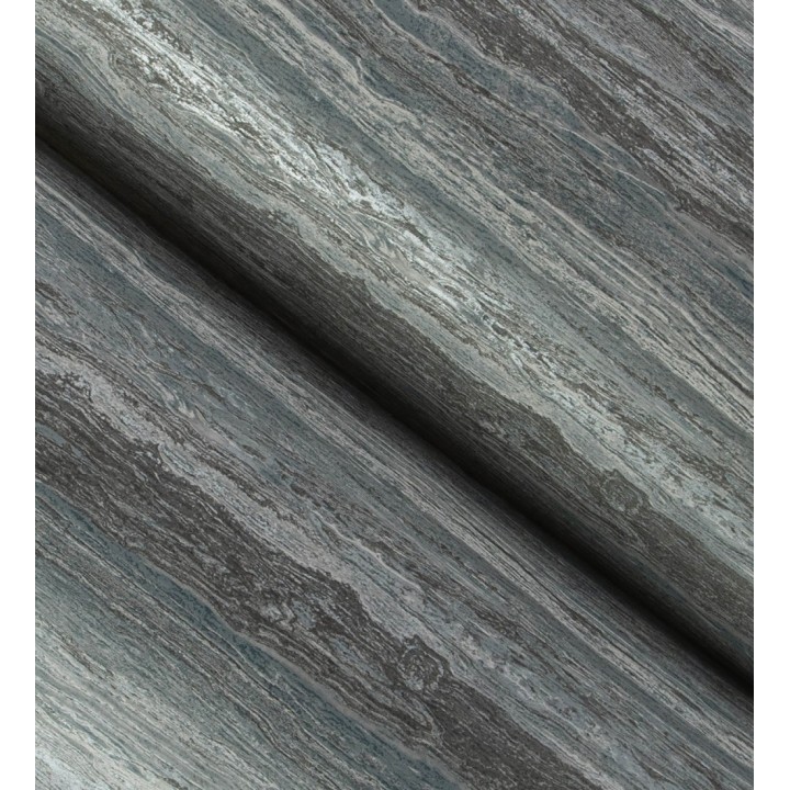 Papel pintado mármol travertino con vetas tonos azul plomo - Carrara Travertine 683706