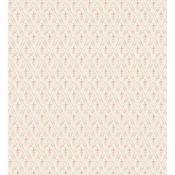 Papel pintado rombos en lienzo diseño ikat en tono coral - Skye Trellis 683709