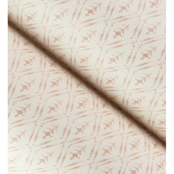 Papel pintado rombos en lienzo diseño ikat en tono coral - Skye Trellis 683709