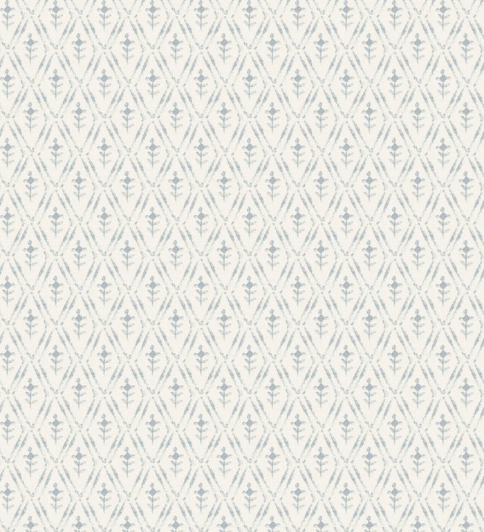 Papel pintado rombos sobre lienzo diseño ikat tonos azul - Skye Trellis 683710