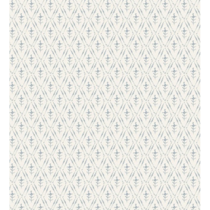 Papel pintado rombos en lienzo diseño ikat en tono azul - Skye Trellis 683710