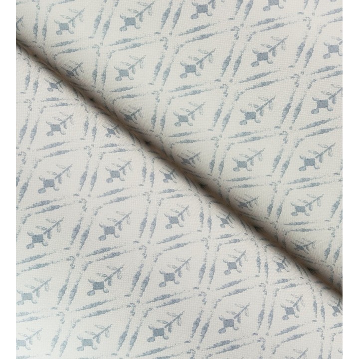 Papel pintado rombos en lienzo diseño ikat en tono azul - Skye Trellis 683710