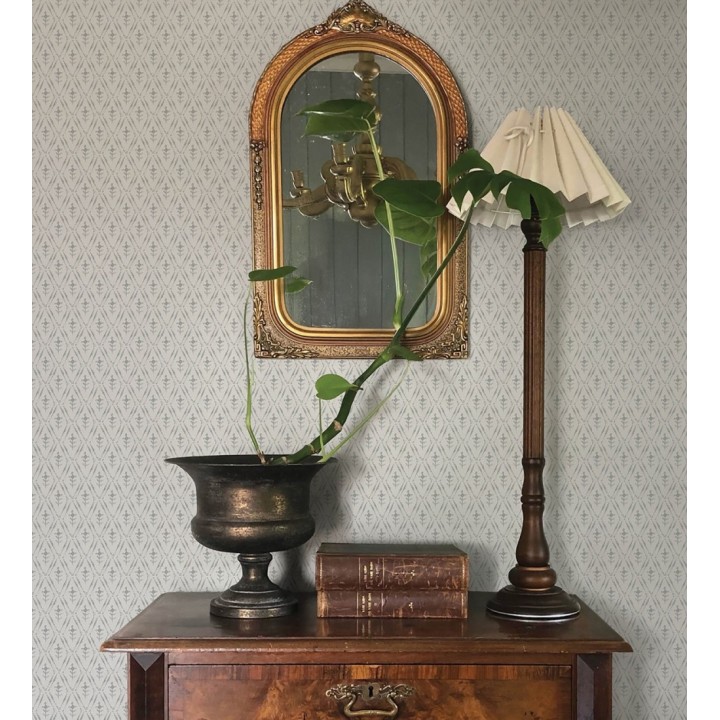 Papel pintado rombos en lienzo diseño ikat en tono gris oscuro - Skye Trellis 683711