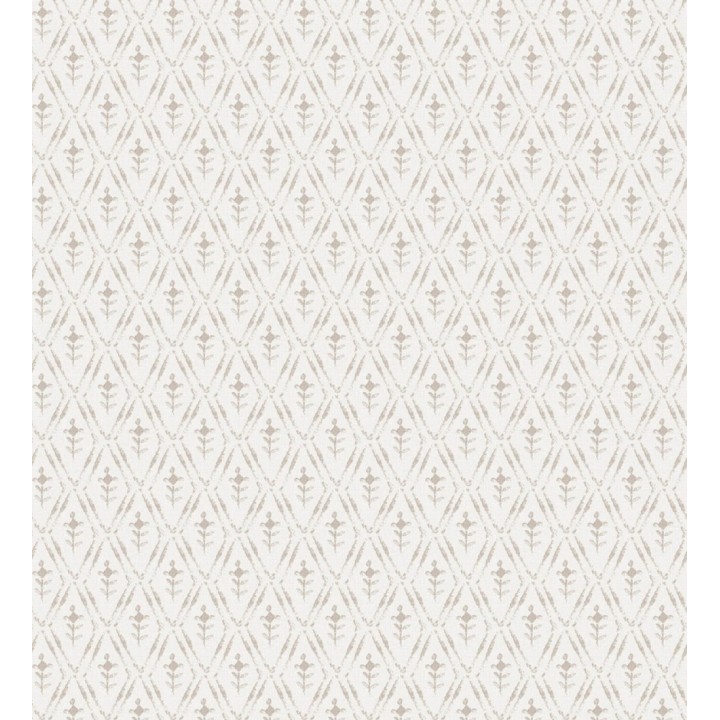 Papel pintado rombos en lienzo diseño ikat en tono beige - Skye Trellis 683712