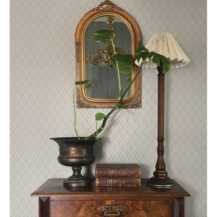 Papel pintado rombos en lienzo diseño ikat en tono beige - Skye Trellis 683712