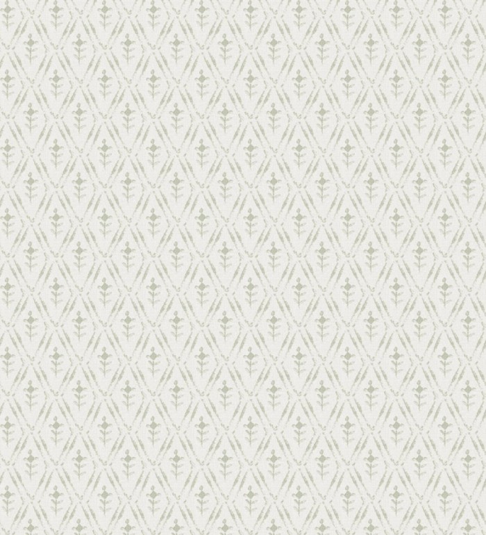 Papel pintado rombos sobre lienzo diseño ikat tonos verde - Skye Trellis 683713