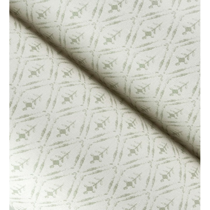 Papel pintado rombos en lienzo diseño ikat en tono verde - Skye Trellis 683713
