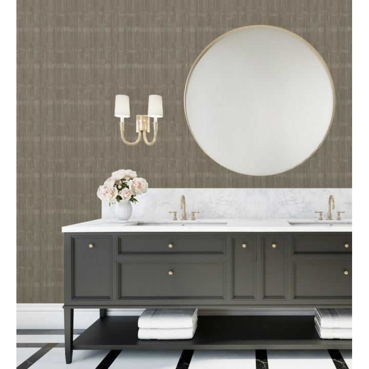 Papel pintado de seda vertical textura lisa color marrón - Bath Subtle 683724