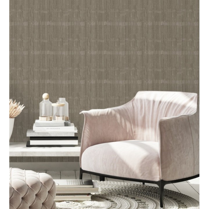 Papel pintado de seda vertical textura lisa color marrón - Bath Subtle 683724