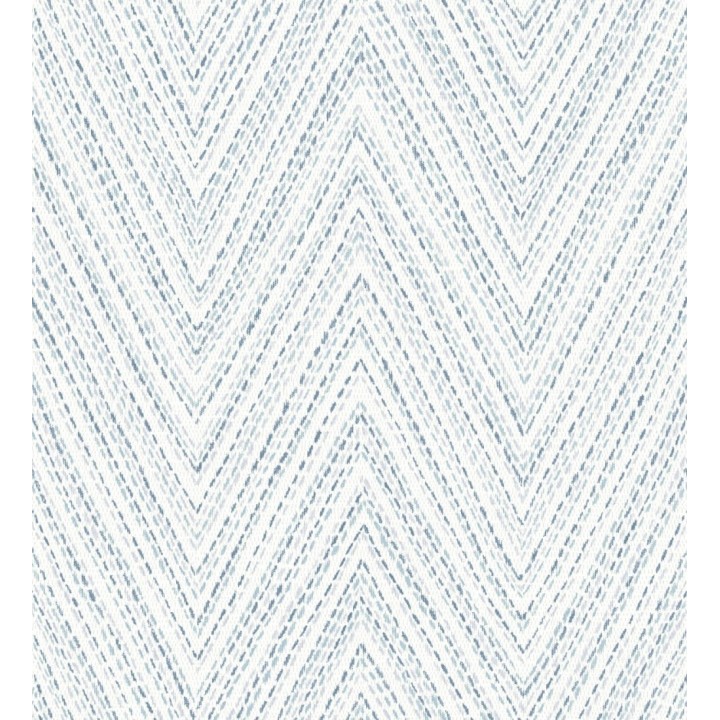 Papel pintado de espigas azul mediterráneo efecto textil bordado - Pembroke Woven 683728