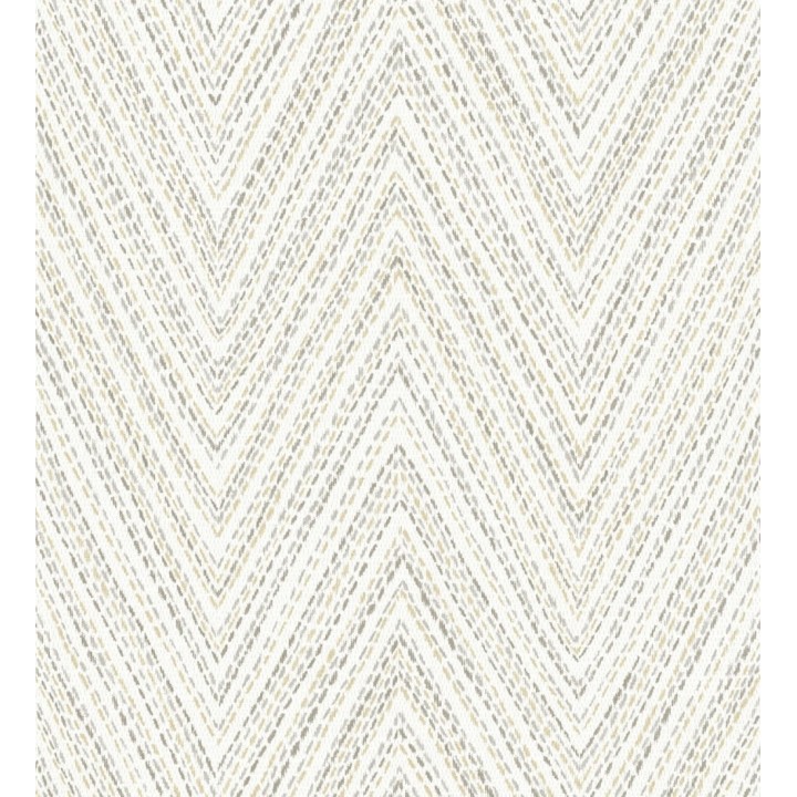 Papel pintado de espigas color arena y gris efecto textil bordado - Pembroke Woven 683729