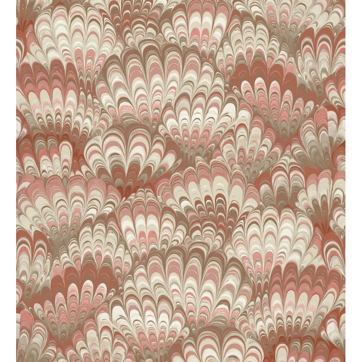 Papel pintado caleidoscopio de ondas tonos rojizos - Bloomsbury 683736