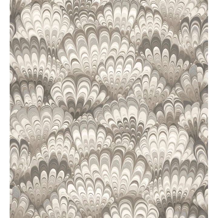 Papel pintado caleidoscopio de ondas tonos gris visón - Bloomsbury 683738