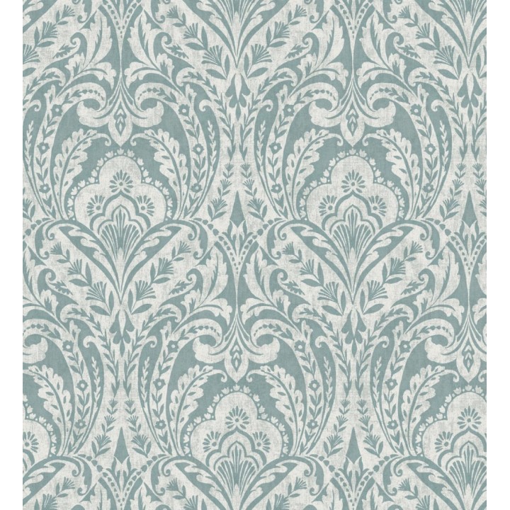 Papel pintado damasco étnico desgastado tonos verde agua - Clarendon Heritage 683740