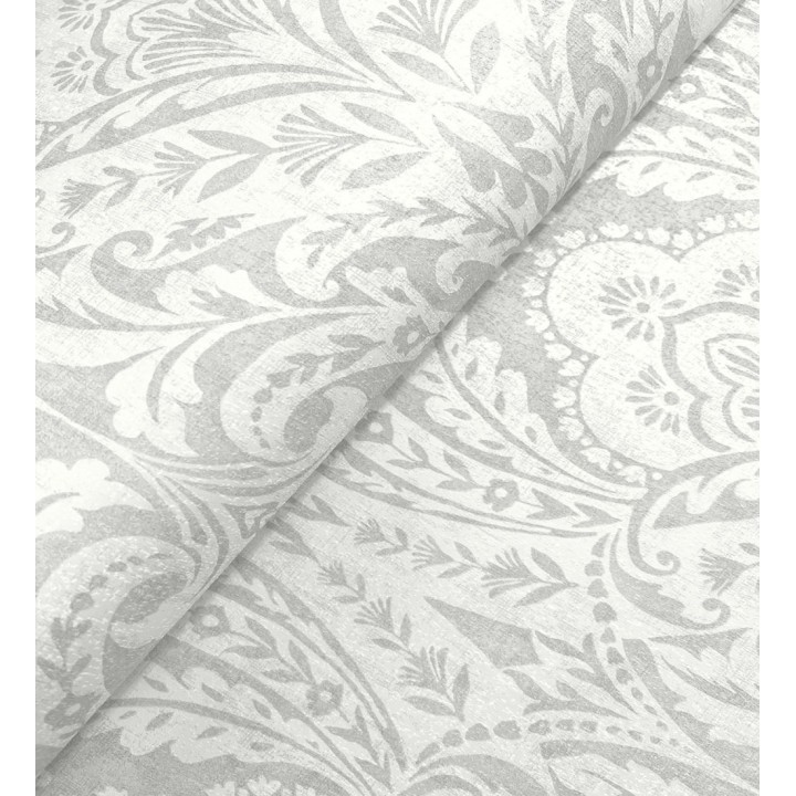 Papel pintado damasco étnico desgastado tonos gris visón - Clarendon Heritage 683741