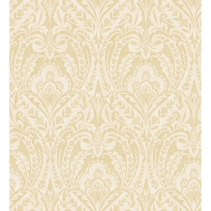 Papel pintado damasco étnico desgastado tonos amarillo mostaza - Clarendon Heritage 683743
