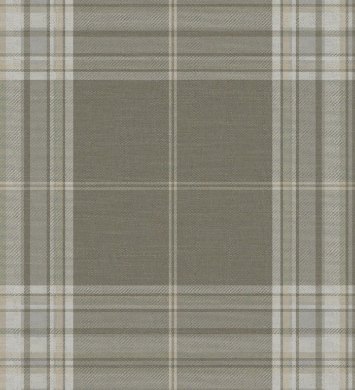 Papel pintado de cuadros escoceses con textura textil tonos visón - Edinburgh Glencheck 683744