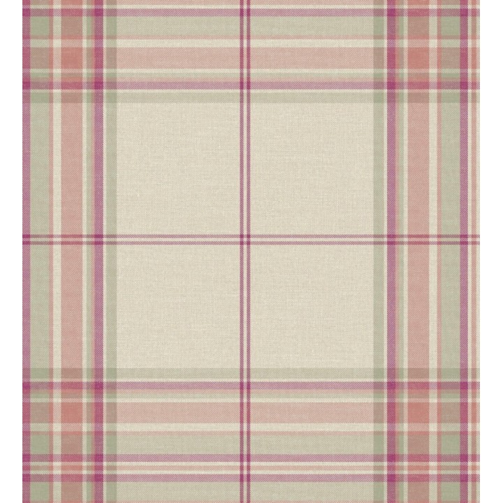 Papel pintado de cuadros escoceses con textura textil tonos magenta y verde - Edinburgh Glencheck 683745