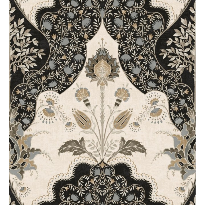 Papel pintado jardín teatral otomano fondo negro - Stowe Lacework 683749