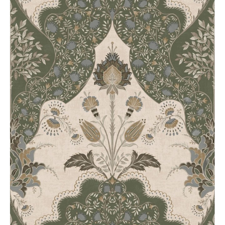 Papel pintado jardín teatral otomano fondo verde - Stowe Lacework 683751