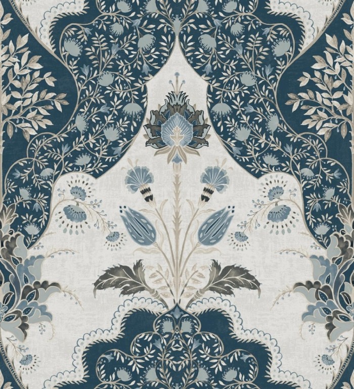 Papel pintado jardín teatral otomano fondo azul - Stowe Lacework 683752