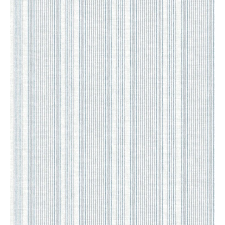 Papel pintado rayas denim efecto lino natural - Kensington Pinstripe 683753